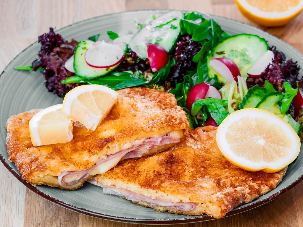 Kartoffel "Cordon Bleu" piroschki mit kartoffeln