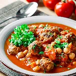 Kichererbsen-Tomaten-Eintopf mit Hackbällchen hühnerbrühe selber machen hühnerbrühe selber machen