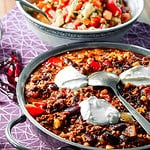 Chili con Carne mit Zimt und Zartbitterschokolade