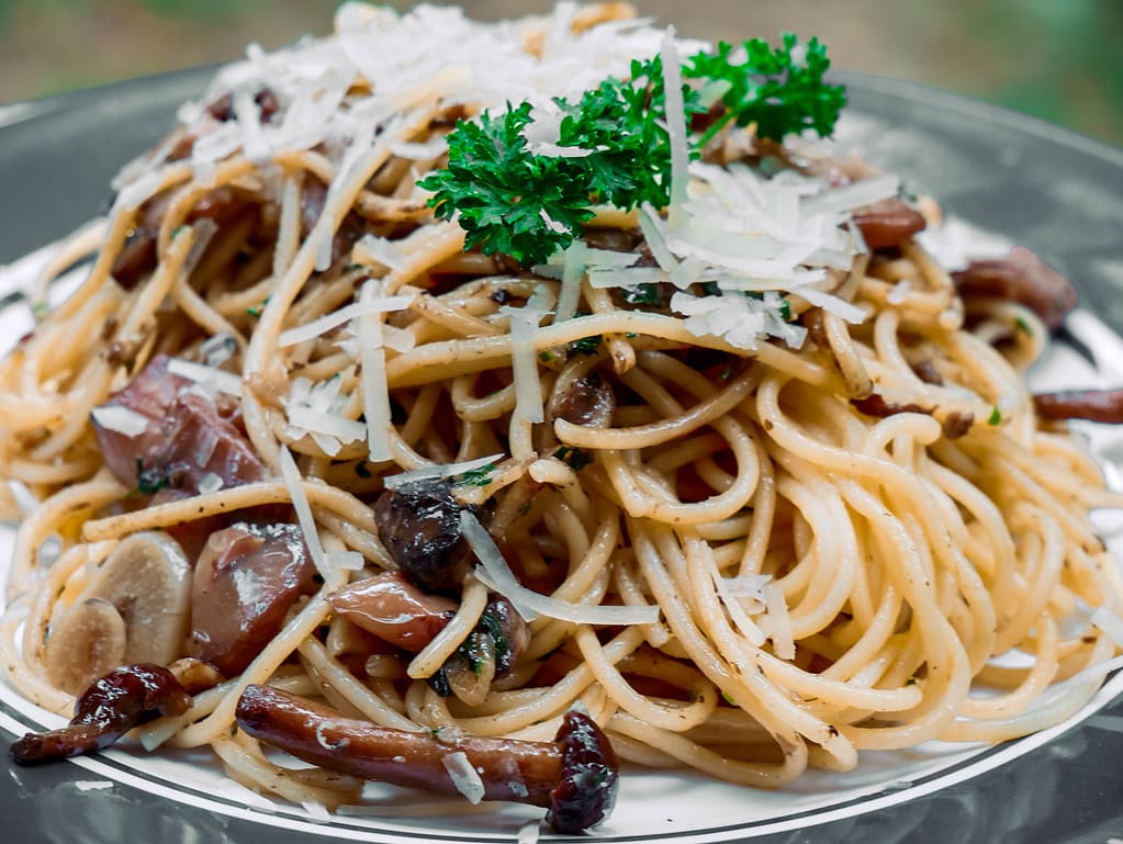 Spaghetti Aglio e Olio mit Steinpilzen kartoffelsalat mit mayo rezept