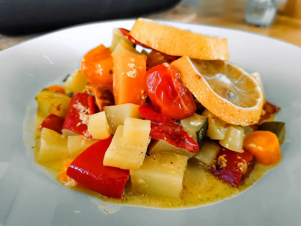 Auflauf nach Tajine Art mit Kartoffeln und sommerlichem Gemüse griebenschnecken