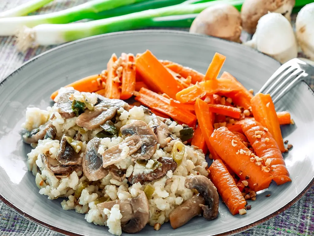 Pilzrisotto mit Karotten