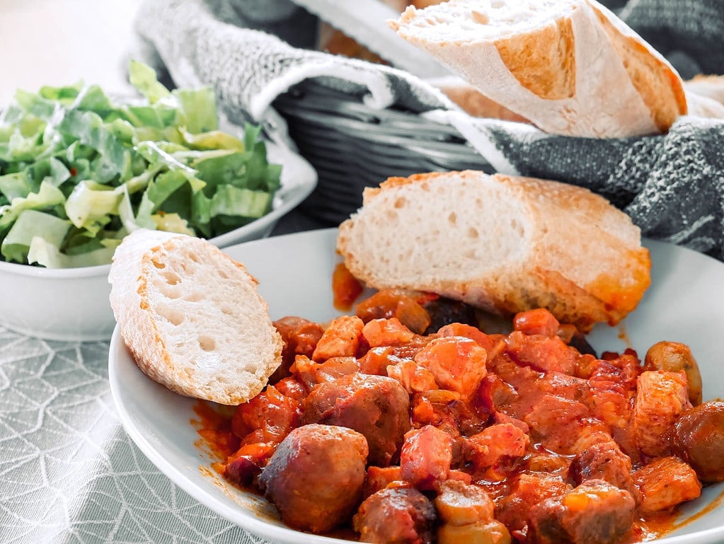 Pfundstopf mit Champignons spitzkohlpfanne mit hackfleisch