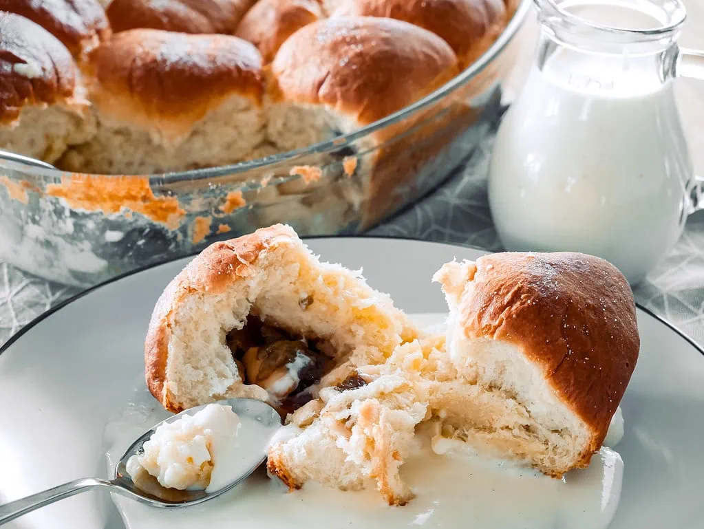 Rohrnudeln mit Pflaumenfüllung und Vanillesoße hähnchen honig senf marinade