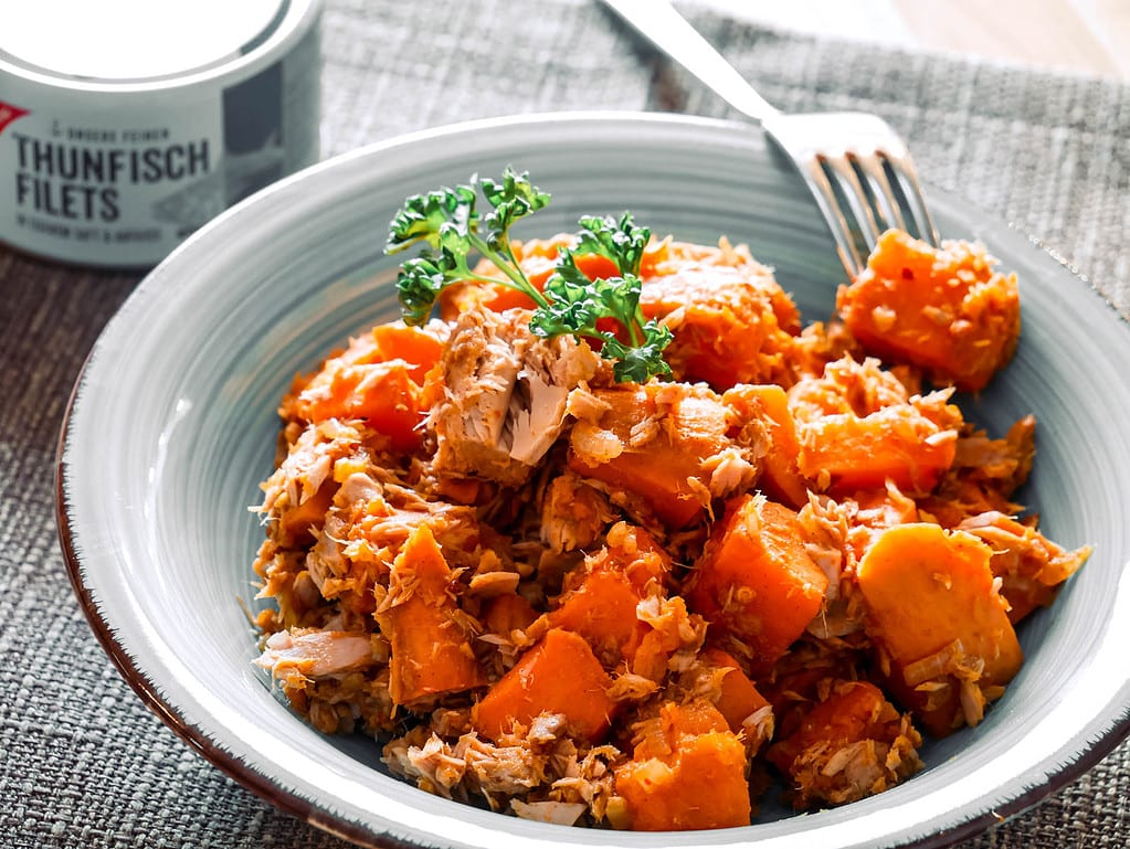 Thunfisch-Süßkartoffel-Salat reissalat mit fleischwurst