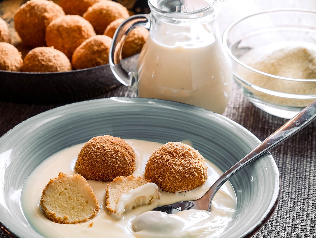 Topfenknödel mit Vanillesoße hähnchen honig senf marinade