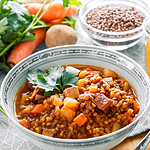 Vegane Linsensuppe mit Tofu chili sin carne linsen chili sin carne linsen, veganes chili sin carne