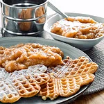 Waffeln mit Apfelmus süßer pfannkuchen-auflauf süßer pfannkuchen-auflauf, auflauf mit rhabarber