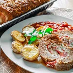 Gefüllte Hackroulade mit Kräuterfrischkäse