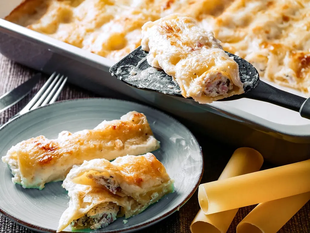 Cannelloni mit Schinken-Ricotta-Füllung ofenpfannkuchen mit gemüse und feta