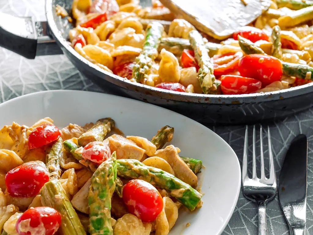 Hähnchenpfanne mit Grünem Spargel spargel kartoffelauflauf